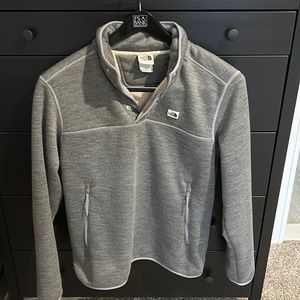 North face Sherpa pullover heather grey size Large